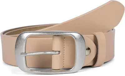 Produktbild von styleBREAKER Uni Echtleder Gürtel 3,7 cm | Glänzendes Rindsleder | Dezent gebürstete Schnalle | Eleganter Look für Anzug & Jeans | Kürzbar