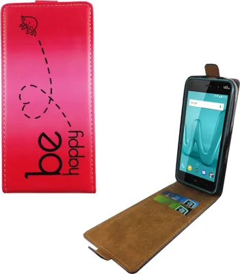 Produktbild von Handyhülle Tasche Flip für Wiko Lenny 4 Be Happy Pink
