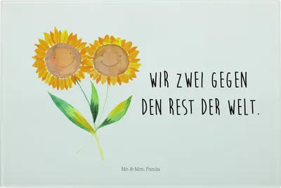 Produktbild von Mr. & Mrs. Panda Schneidebrett Glas Blume Sonnenblume - Weiß - Geschenk, Freundin, Glasschneidebrett, Schneidbrett, Hackbrett, Lieblingsmensch, Schneideplatte, Vertrauen