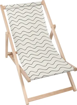 Produktbild von Dreamroots Liegestuhl klappbar Holz, Buchenholz bis zu 130 kg, Sonnenliege klappbar mit 3-stufiger Neigungsregulierung der Rückenlehne, Wavy