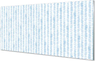 Produktbild von Glasbilder 120x60 Wandkunst Blau gestreift Fischgräten