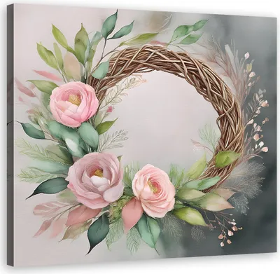 Produktbild von Leinwandbild Rosa Blumen Abstrakt 40x40 Feeby Rosa bild für die wand bereit zum aufhängen