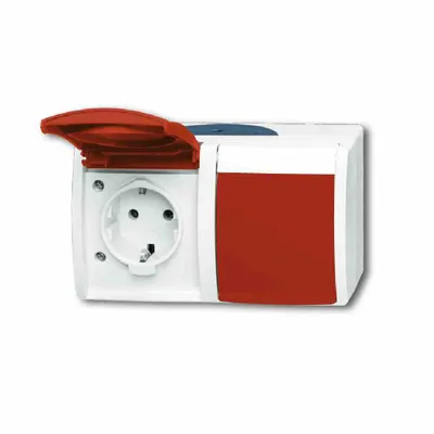 Image de Busch-Jaeger 4011395993323 Steckdose Rot - Weiß (2084-0-0700)