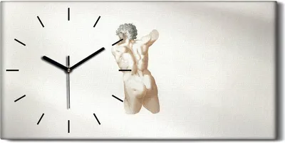 Produktbild von Leinwand Uhr Küche Wohnzimmer Bild 60x30 Zeichnung Antike Skulptur Menschen - schwarze Hände