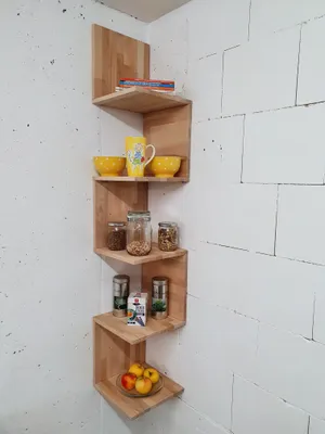Produktbild von Eckregal Wandregal Zickzackregal Buche massiv 10-teilig