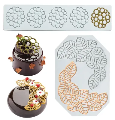 2er-Set Silikonformen, Fondantformen, Kuchenreliefmatte, 20,3x14,2 cm