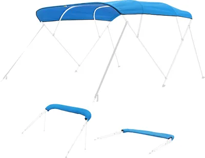 Produktbild von SucceBuy 4 Bug-Bimini-Tops für Boote, 244,8 cm lang x 246,2 cm breit, Markisenabdeckung, Pazifikblau