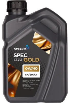 Produktbild von SPECOL Spec Gold für 0W-40 1 Liter Motoröl Motorenöl Longlife-01 A40 226.5 229.5 RN0700 RN0710 502 00 505 00 WSS-M2C937-A Öl