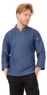 Kochjacke Herren Indigo Blau L