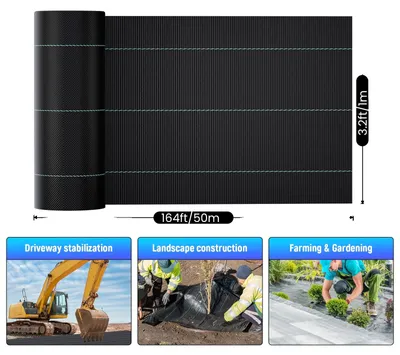 Produktbild von Unkrautschutz, UV-beständig, strapazierfähiges gewebtes Polypropylen, Grasmatte-1x50M