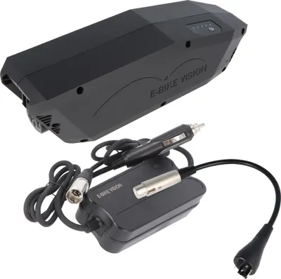 Zdjęcie produktu dla Akumulator do roweru elektrycznego Power Pack lite z ładowarką samochodową i adapterem do ładowania, odpowiedni do systemów napędowych Bosch Active i Performance 10 Ah 360 Wh