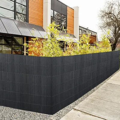Produktbild von YZNAHRE PVC Sichtschutzmatte 90x500cm Balkon Sichtschutz Zaun mit Kabelbindern Sichtschutzzaun Balkonsichtschutz Windschutz  ohne Bohren für Garten Terrasse, Anthrazit