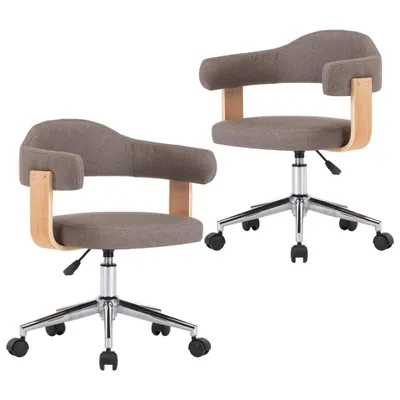 Produktbild von Esszimmerstühle 2 Stk. Drehbar Taupe Bugholz und Stoff