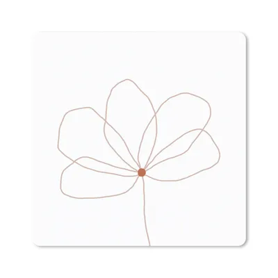 Produktbild von MuchoWow® Mauspad Mousepad Blume - Strichzeichnung - Natur 20x20 cm - Mousepads - Maus Mat - Pad - Mausunterlage - Desk Mat - Bureauartikeln