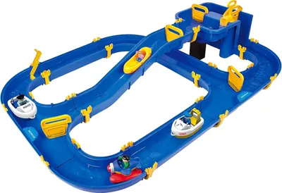 Produktbild von Wasserbahn mit Rutsche und Booten - Spielzeugset für Kinder ab 3 Jahren - 3 Bauvariationen und viele Zubehörteile