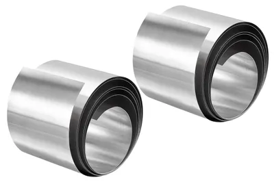 Edelstahl-Folienrolle 0,2 mm x 50 mm x 1 m, 2 Stück, silber