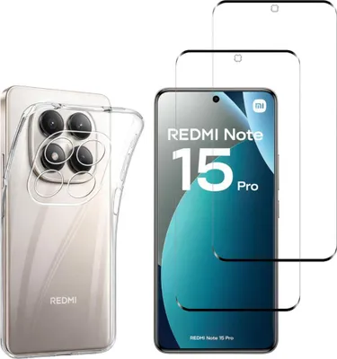 Produktbild von Hülle für Xiaomi Redmi Note 15 PRO 4G mit 2 Displayschutzfolien aus Hartglas Phonillico®