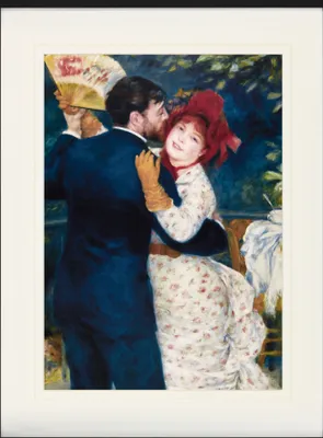 Produktbild von Pierre Auguste Renoir Gerahmtes Bild Mit Edlem Passepartout | Wand-Bilder | Im Bilderrahmen - Tanz Auf Dem Lande, 1883 (80 x 60 cm)