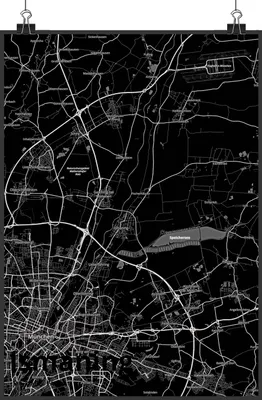 Produktbild von Mr. & Mrs. Panda Bild Ismaning DIN A2 - Geschenk, Stadt Dorf Karte Landkarte Map Stadtplan, drucke, Plakat, Kunstdruck, wanddeko, Wandbild