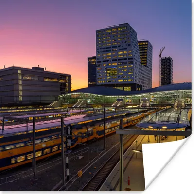 Produktbild von MuchoWow® Poster Bahnhof - Utrecht - Zug 100x100 cm - Babyzimmer