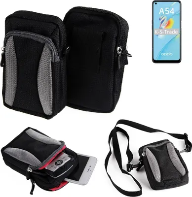 Produktbild von K-S-Trade Holster Schutz Hülle kompatibel mit Oppo A54 Handy Hülle Gürteltasche Umhängetasche mit Zusatzfach schwarz