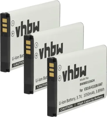Produktbild von vhbw 3x Akku kompatibel mit Siemens Gigaset SL910H, SL910, SL910A schnurlos Festnetz Telefon (1050 mAh, 3,7 V, Li-Ion)