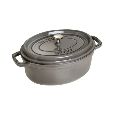 Zdjęcie produktu dla Staub La Cocotte, Naczynie do pieczenia, Owalny, Żeliwo, Ceramika, Gaz, Halogen, Indukcja, Szary, -20 - 240 °C
