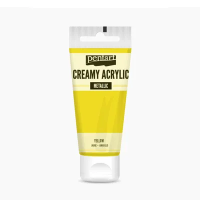 Obrázok produktu pre PENTART Cremiger Acryl Metallic, 60 ml, Gelb