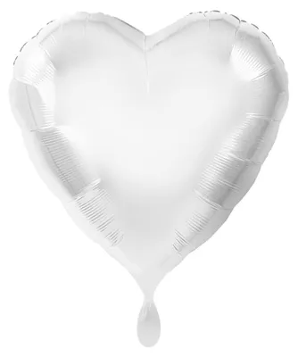 Produktbild von Folienballon Herz metallic weiss 45cm