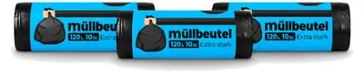 Produktbild von 3 x Deluxe Müllsäcke - 120 l - Vorteilspackung - 3 Stücke