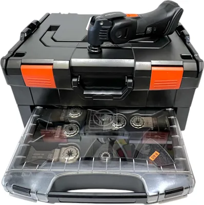 Produktbild von Fein  AMM 700 MAX AS Akku Multifunktionswerkzeug 18 V Starlock Max Black Edition ( 71294162000 ) + 33 tlg. Zubehör + L-Boxx - ohne Akku, ohne Ladegerät