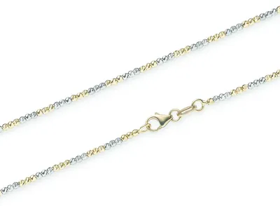 Produktbild von Goldkette Kugelkette 1,8 mm 50 cm 585 - 14 Karat Gelbgold und Weißgold