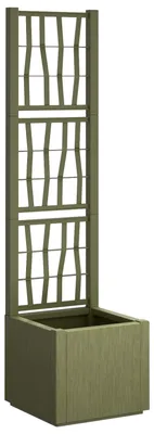 Produktbild von vidaXL Gartenpflanzer mit Gitter Grün 36 x 36 x 140 cm PP