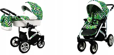 Obrázok produktu pre BabyLux® Tropical | Kočík 2v1 Set | Banánový list | Kočík Kombi | Kočíková súprava | Bug