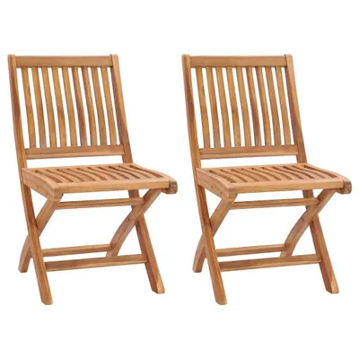 Image de The Living Store Chaises de jardin pliantes 2 pcs. Bois massif teck