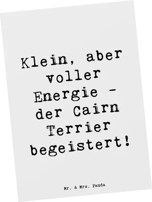 Produktbild von Mr. & Mrs. Panda Postkarte Spruch Cairn Terrier - Weiß - Geschenk, Familienhund, loyal, bewegungsfreudig, Hunderassen Pflege, Grußkarte, Fotokarte, Postkarten, Hunderasse