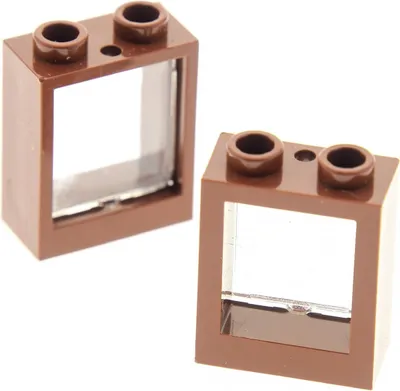 Immagine prodotto di 2x Telaio finestra Lego 1x2x2 rosso marrone vetro trasparente bianco 60601 60592c01