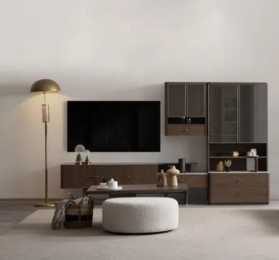 Immagine prodotto di Soggiorno marrone Set TV Elegante mobile basso Libreria Tavolo