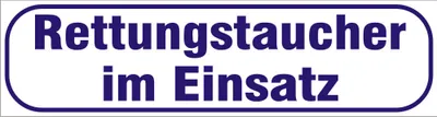 Produktbild von INDIGOS UG - Magnetschild "Rettungstaucher im Einsatz" 45 x 12 cm - Magnetfolie für Auto / LKW / Truck / Baustelle / Firma