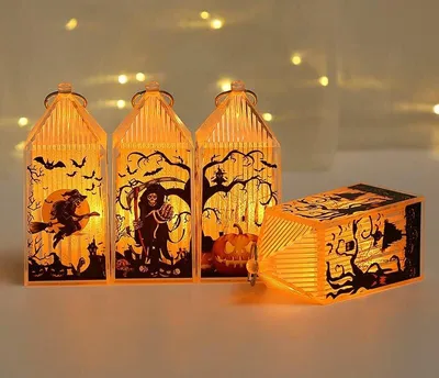 Produktbild von Halloween-Laterne dekorative LED-Laternen 4 Stück 4 Designs