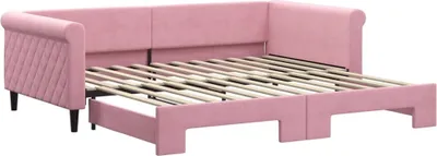 Productafbeelding van vidaXL Dagbed uitschuifbaar, roze, 100x200 cm, fluweel