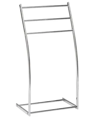 Obrázek produktu pro BELIANI Stojan na ručníky stříbrný ocel stojící věšák 3 držáky na osušky lesklý moderní design koupelna