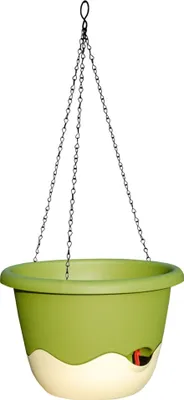 Obrázok produktu pre Plastia kvetináč Mareta závesný - zelená svetlá + slonová kosť tmavá 30 cm