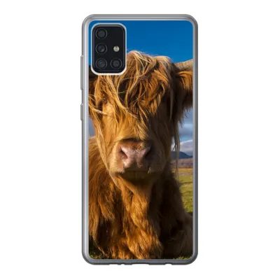 Produktbild von MuchoWow® Handyhülle Schutzhülle Hülle für Samsung Galaxy A52 5G Schottische Highlander - Tiere - Gras Silikon Softcase Handy Hülle - Umschlag