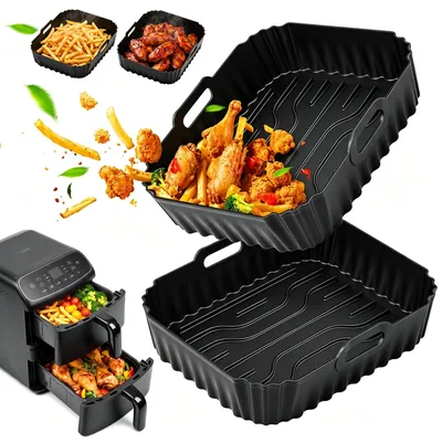 2er Set Silikonformen für Airfryer, 8,6L, BPA-frei