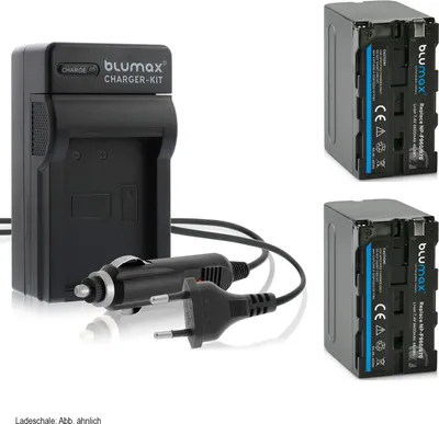 Produktbild von 2x Akku + Lader für Sony NP-F960 NP-F990 NP-F980 NP-F970 NP-F750 6600 mAh