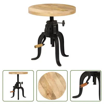 Produktbild von The Living Store Beistelltisch 45 x (45-62) cm Massivholz Mango und Gusseisen