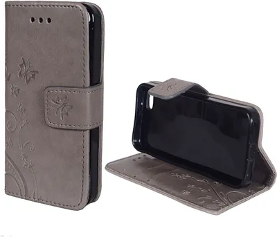 Imagen del producto de Funda protectora con diseño floral para teléfono móvil Apple iPhone 5 / 5s / SE, color gris