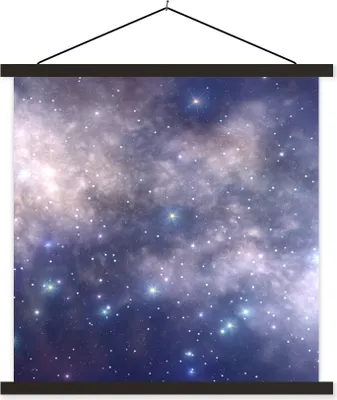 Produktbild von MuchoWow® Textilposter Eine Illustration von Tausenden von Sternen in der Milchstraße 120x120 cm mit schwarzem Rahmen - Aufhängungsset