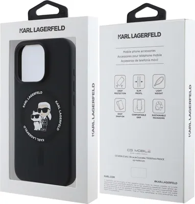 Immagine prodotto di Karl Lagerfeld Klhmp16Lscmkcrhk Iphone 16 Pro 6.3 Czarny/Nero Custodia rigida in silicone Karl&Choupette Anello Magsafe